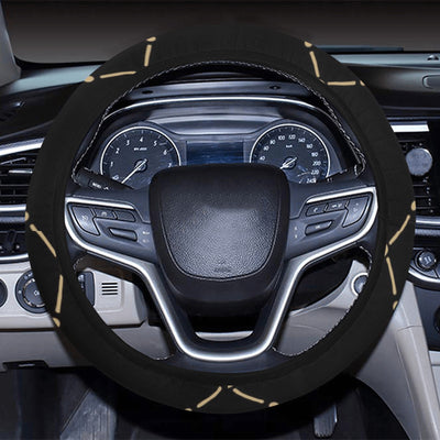 Black & Gold Plaid Steering Wheel Cover