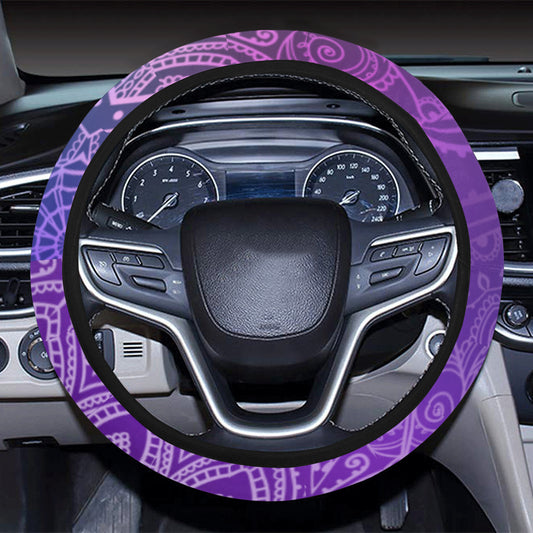 Purple Mandalas Steering Wheel Cover