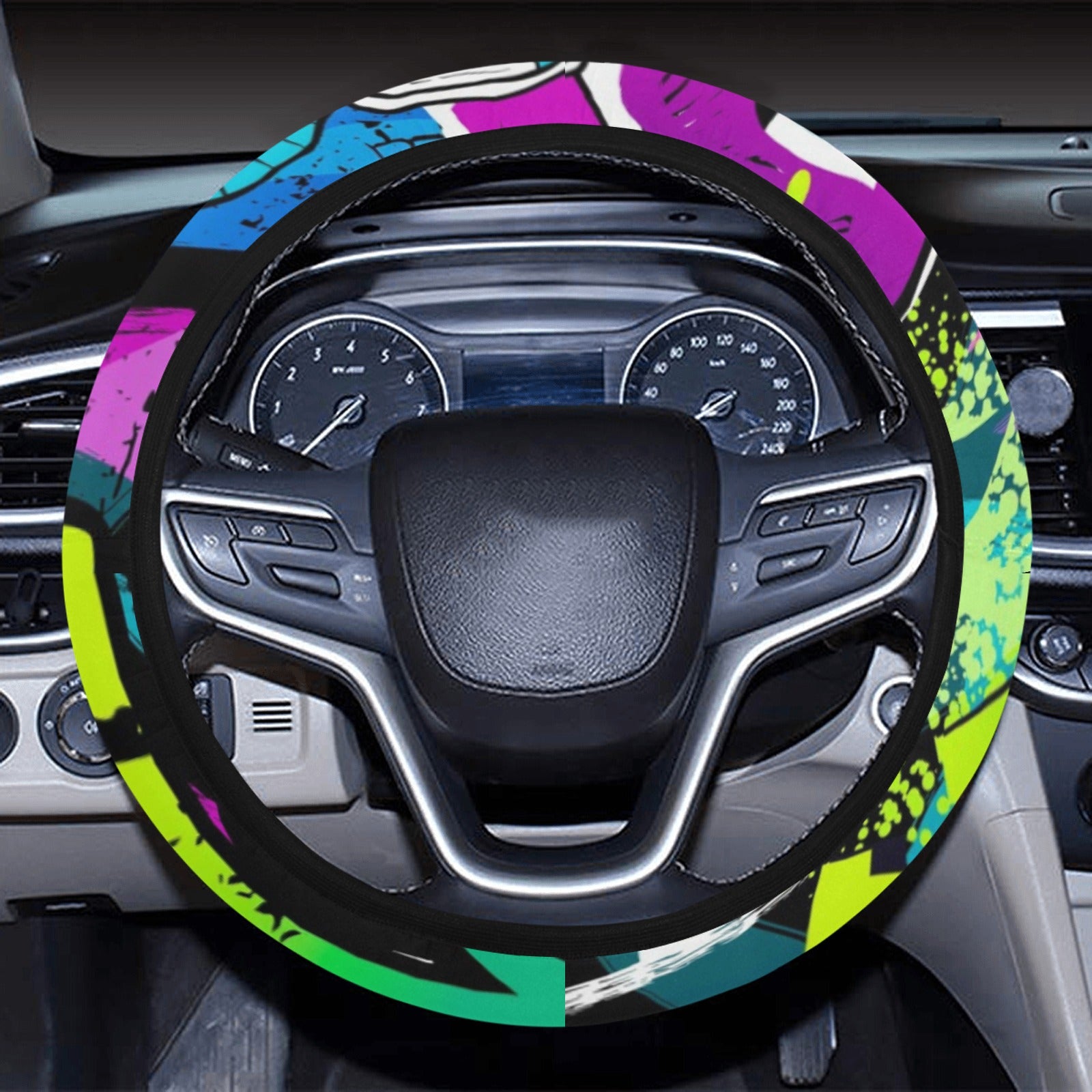 Colorful Graffiti Mural Steering Wheel Cover