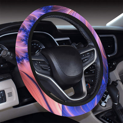 Blue Peach Abstract Steering Wheel Cover