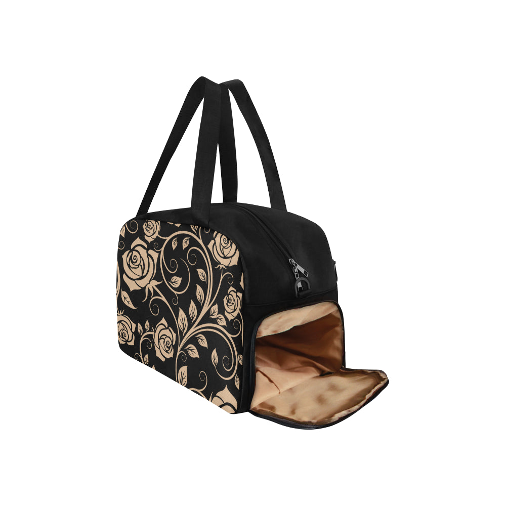Tan Roses Decor Fitness Bag Fitness