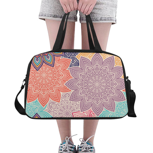 Colorful Floral Mandalas Fitness Bag Fitness