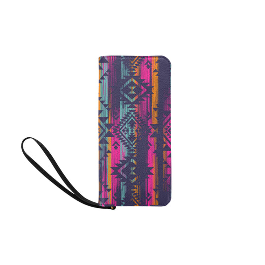 Colorful Boho Aztec Streaks Clutch Purse