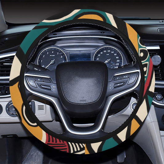 Brown Tribal Mandala Steering Wheel Cover
