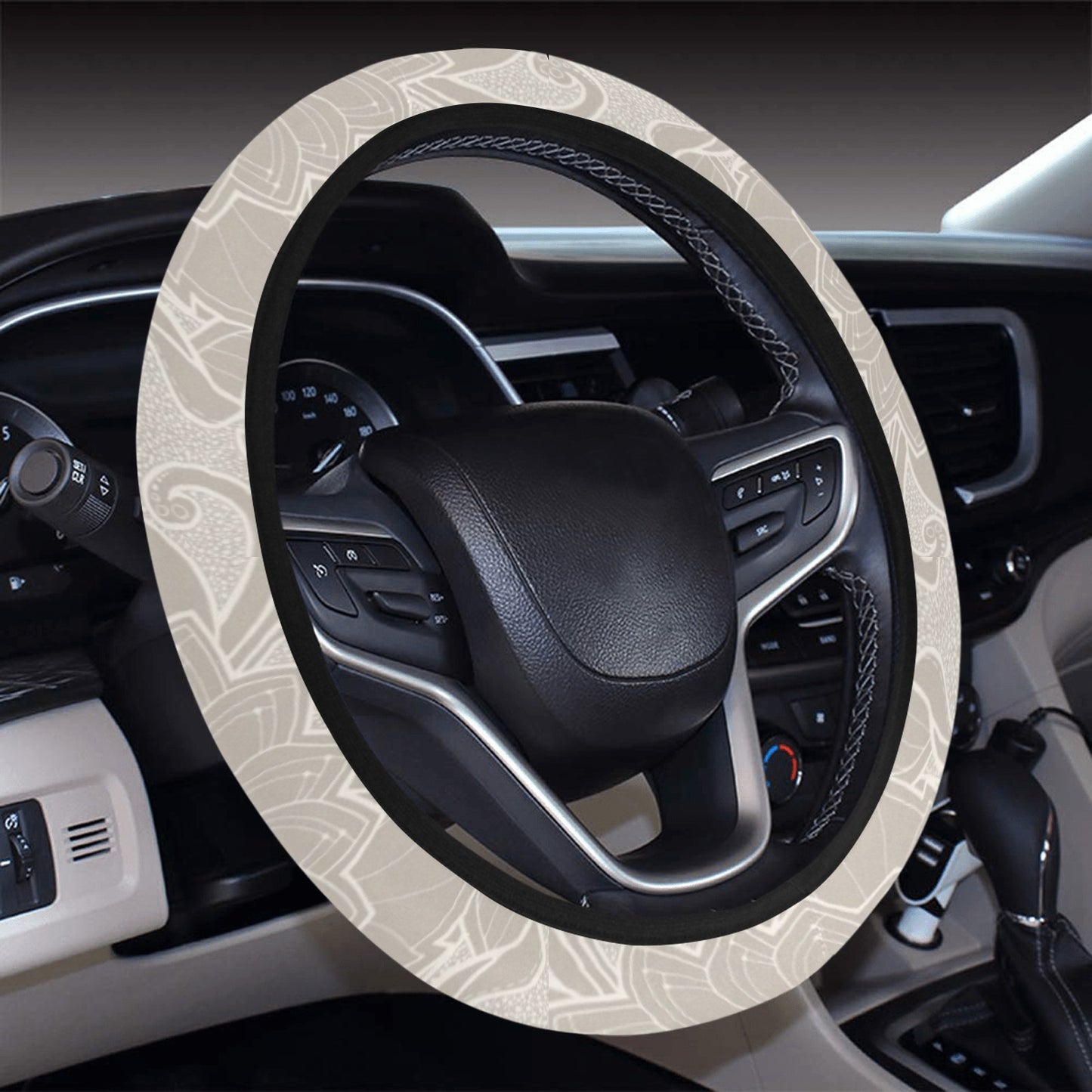 Elegant Floral Decor Steering Wheel Cover
