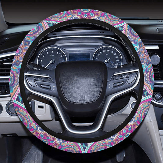 Blue Purple Persian Print Steering Wheel Cover