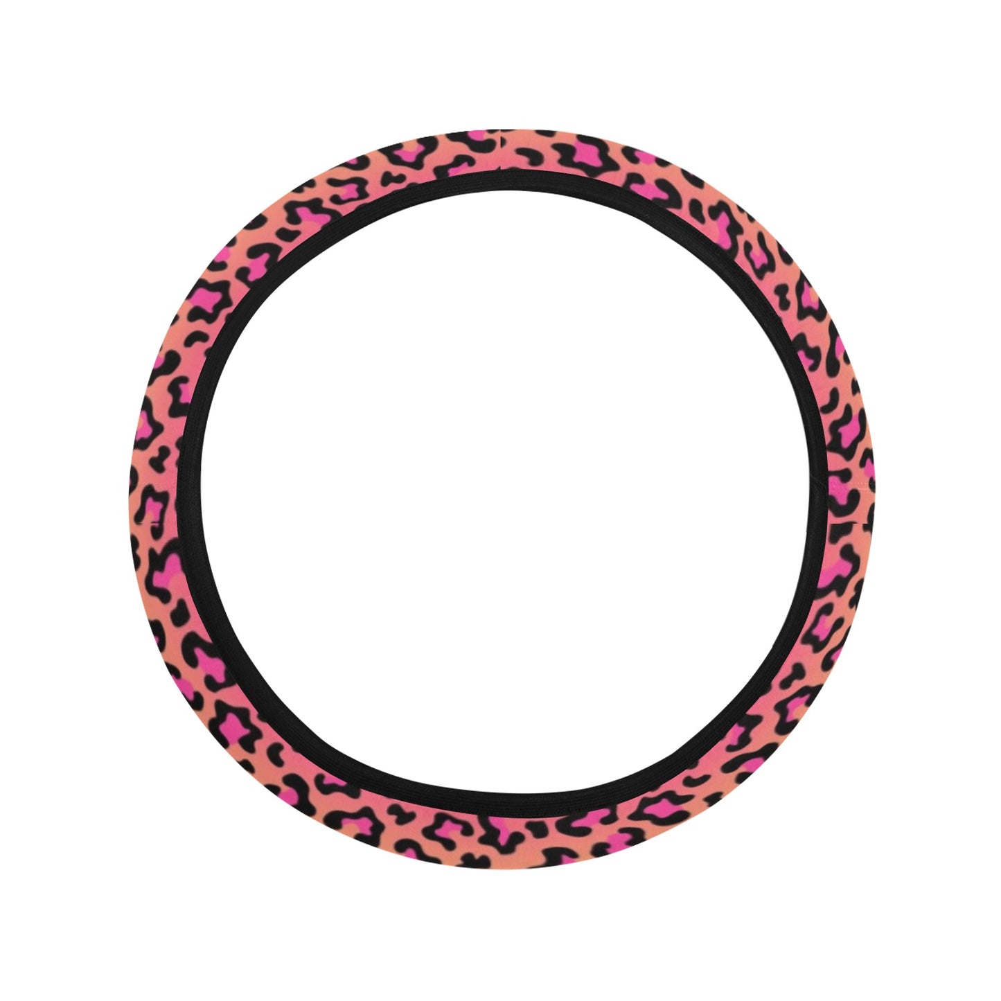 Colorful Leopard-Print Stripes Steering Wheel Cover