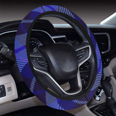 Blue Plaid Steering Wheel Cover Steering Wheel Cover with Elastic Edge