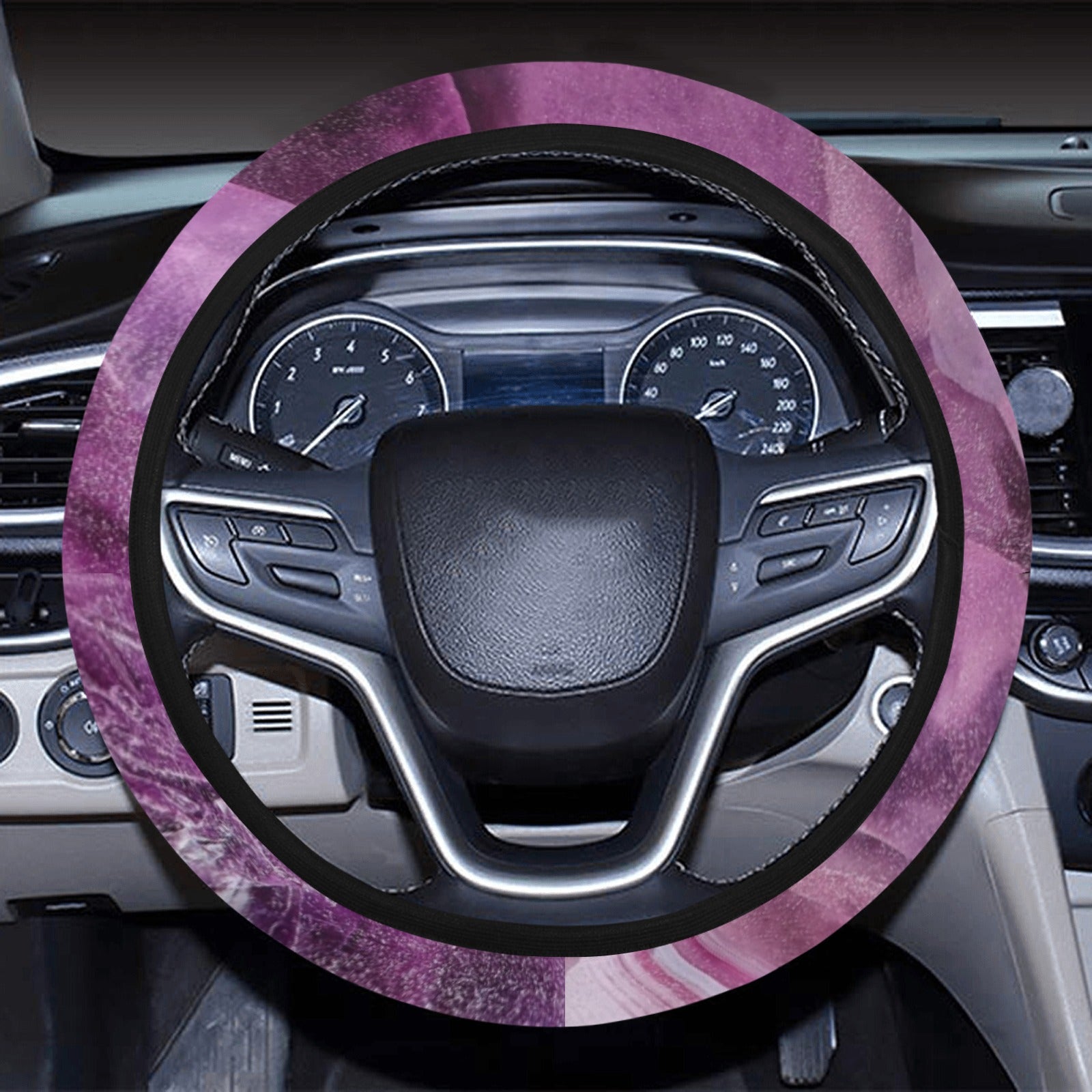 Purple Crystal Abstract Steering Wheel Cover