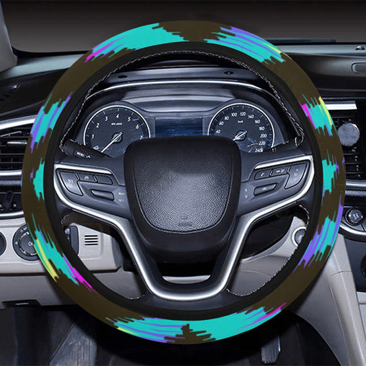 Neon Tribal Pattern Steering Wheel Cover