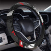 Black Red Abstract Steering Wheel Cover