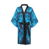 Blue Tie Dye Grunge Kimono Robe