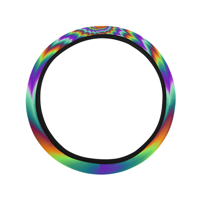 Colorful Psychedelic Spiral Steering Wheel Cover