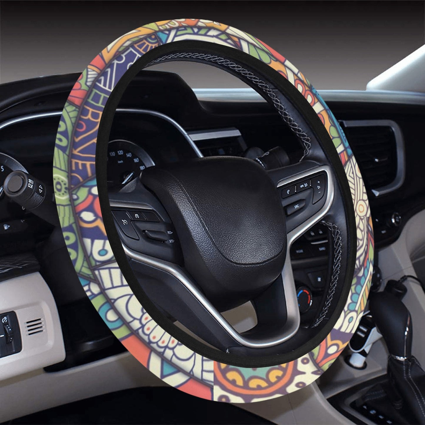 Colorful Mandalas Decor Steering Wheel Cover