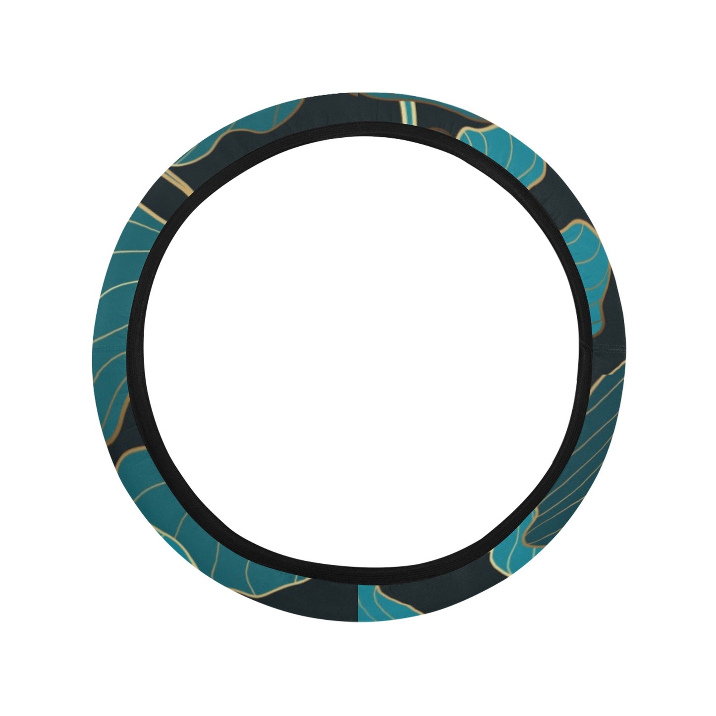 Green Flowers Steering Wheel Cover