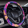 Blue Pink Floral Steering Wheel Cover