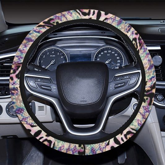 Pink Stripe Animal Print Steering Wheel Cover