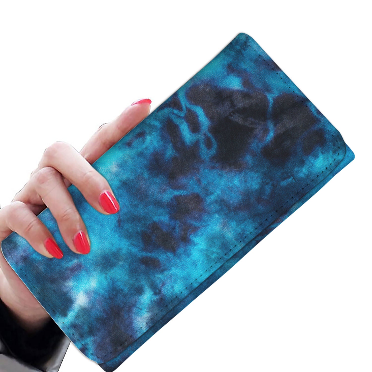 Blue Tie Dye Grunge Womens Wallet