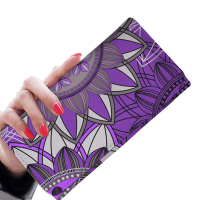 Purple Floral Mandalas Womens Wallet