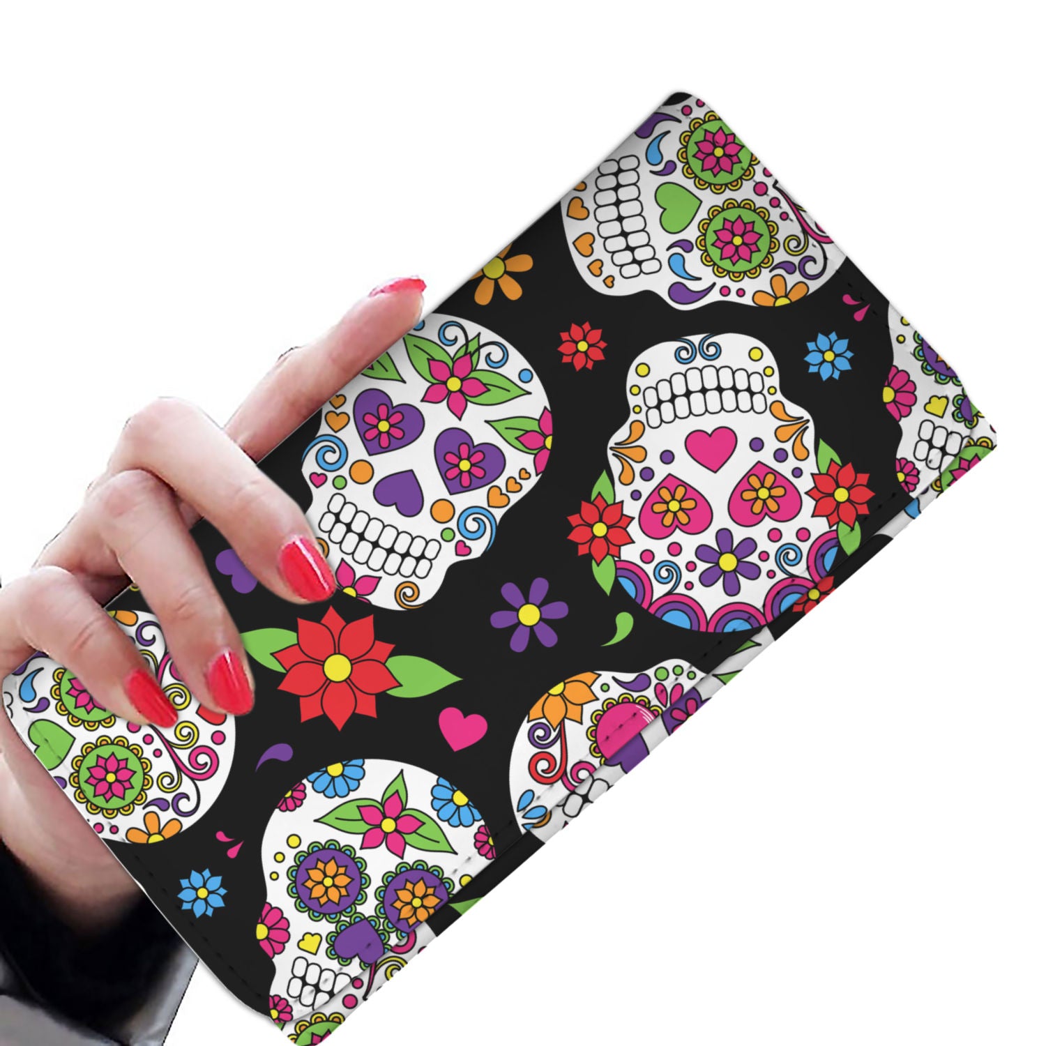 Colorful Sugar Skulls Womens Wallet