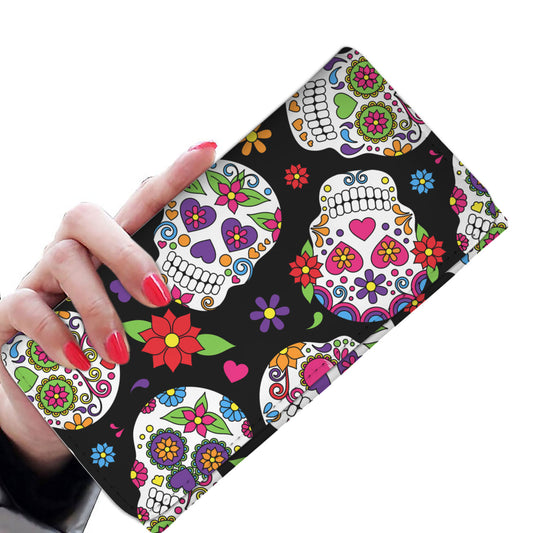 Colorful Sugar Skulls Womens Wallet