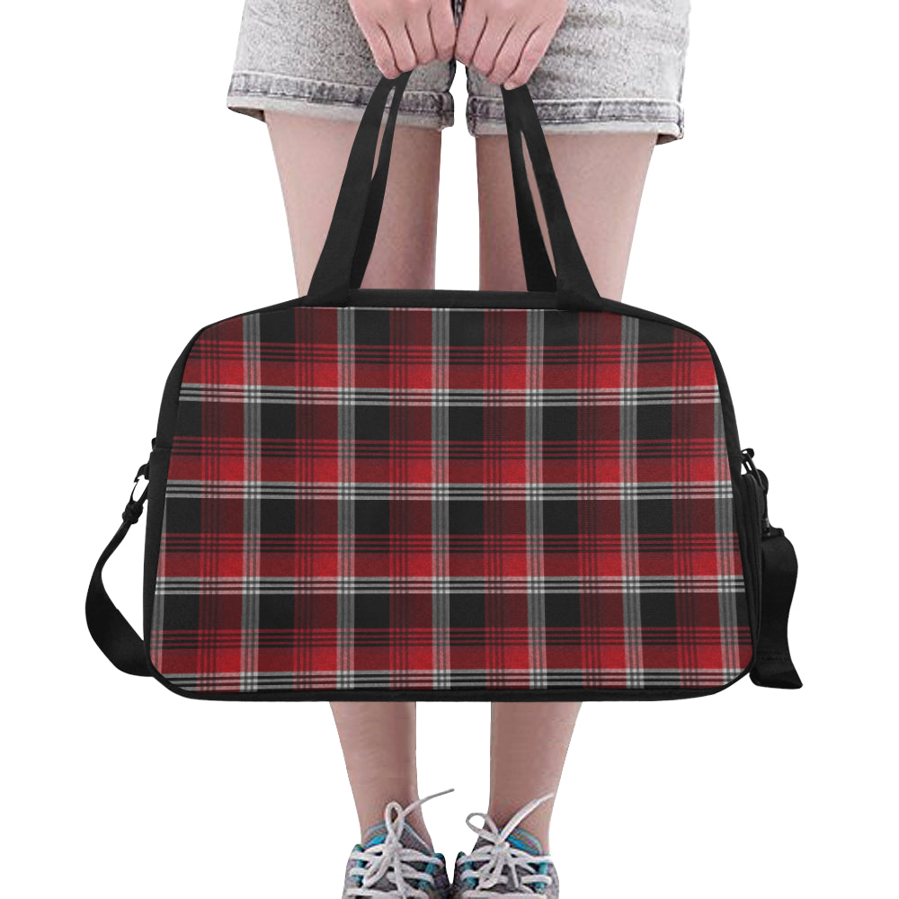 Red Plaid Fitness Bag Fitness