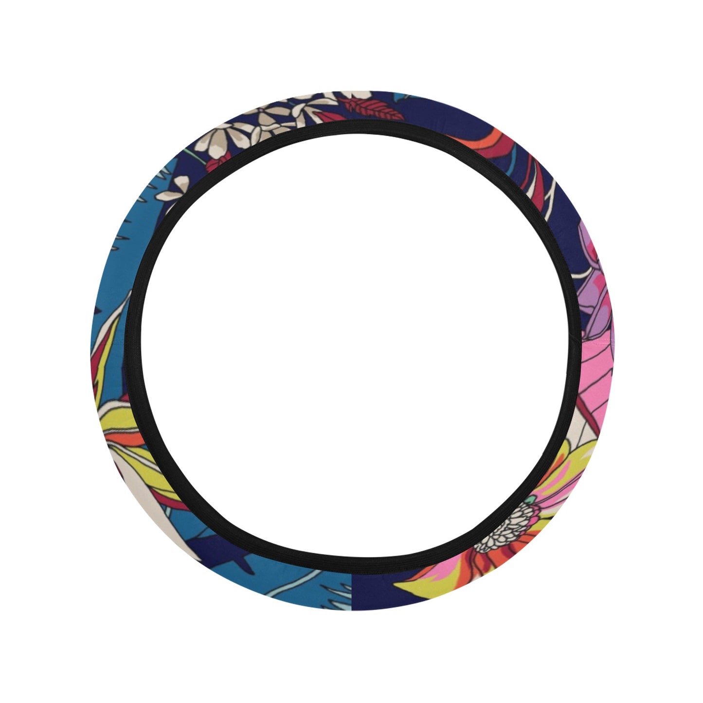 Colorful Flowers Steering Wheel Cover