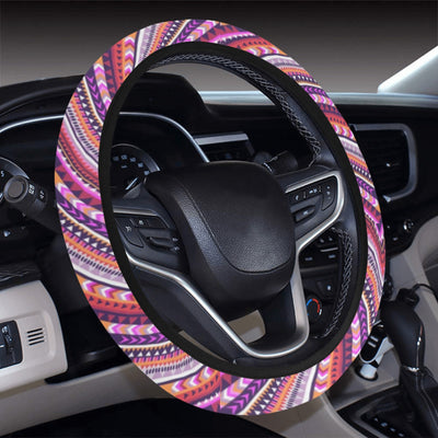 Pink Ethnic Zig Zag Steering Wheel Cover