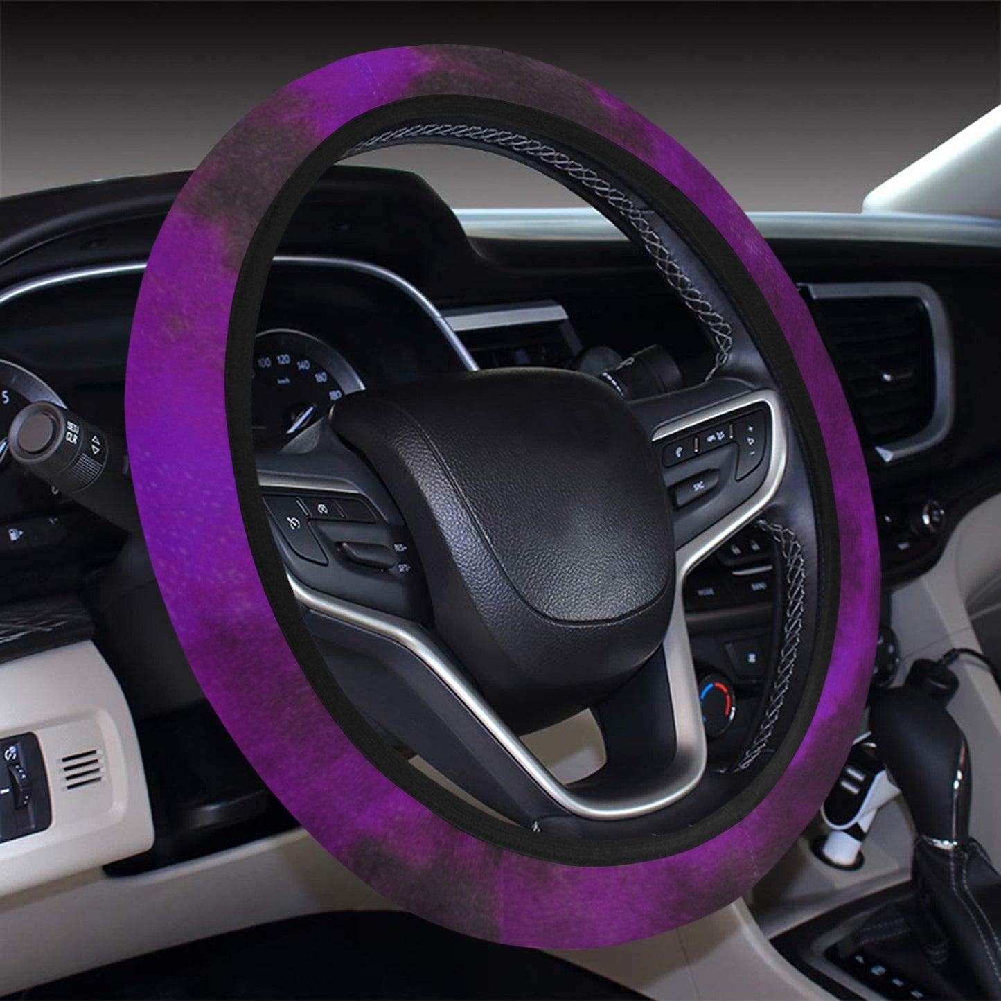 Purple Tie Dye Grunge Steering Wheel Cover