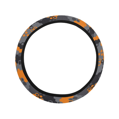 Orange Abstract Camouflage Steering Wheel Cover