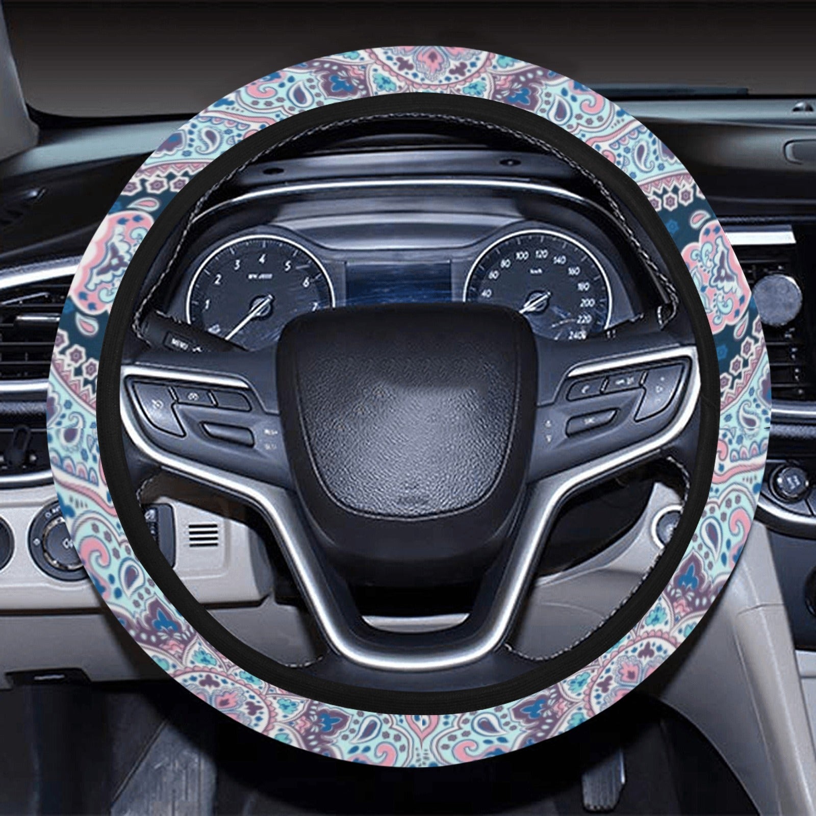 Pink Persian Print Steering Wheel Cover