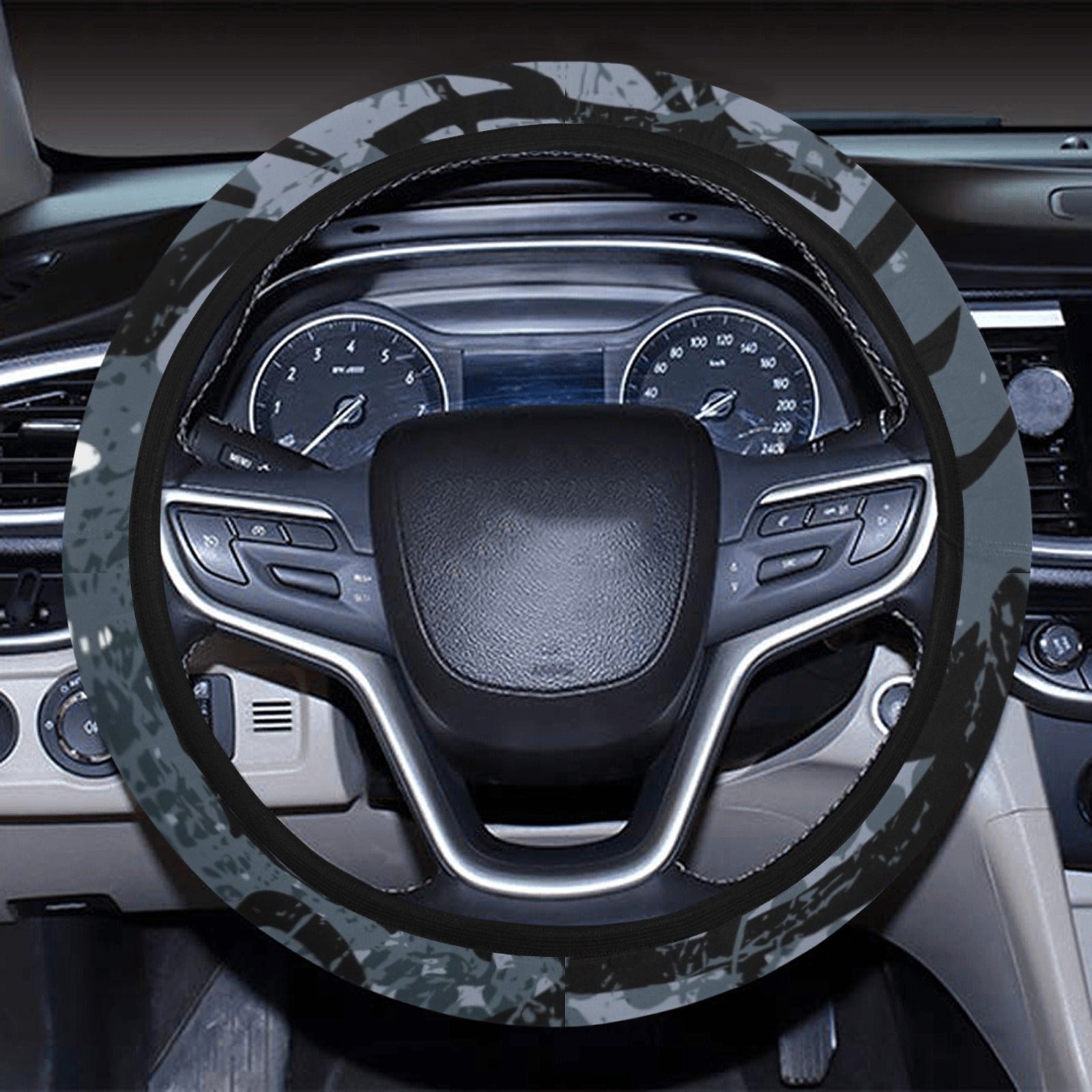 Blue Graffiti Steering Wheel Cover