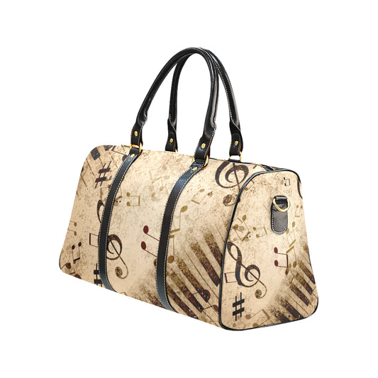 Vintage Piano Musical Notes Travel Bag