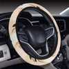 Beige Leaves Steering Wheel Cover