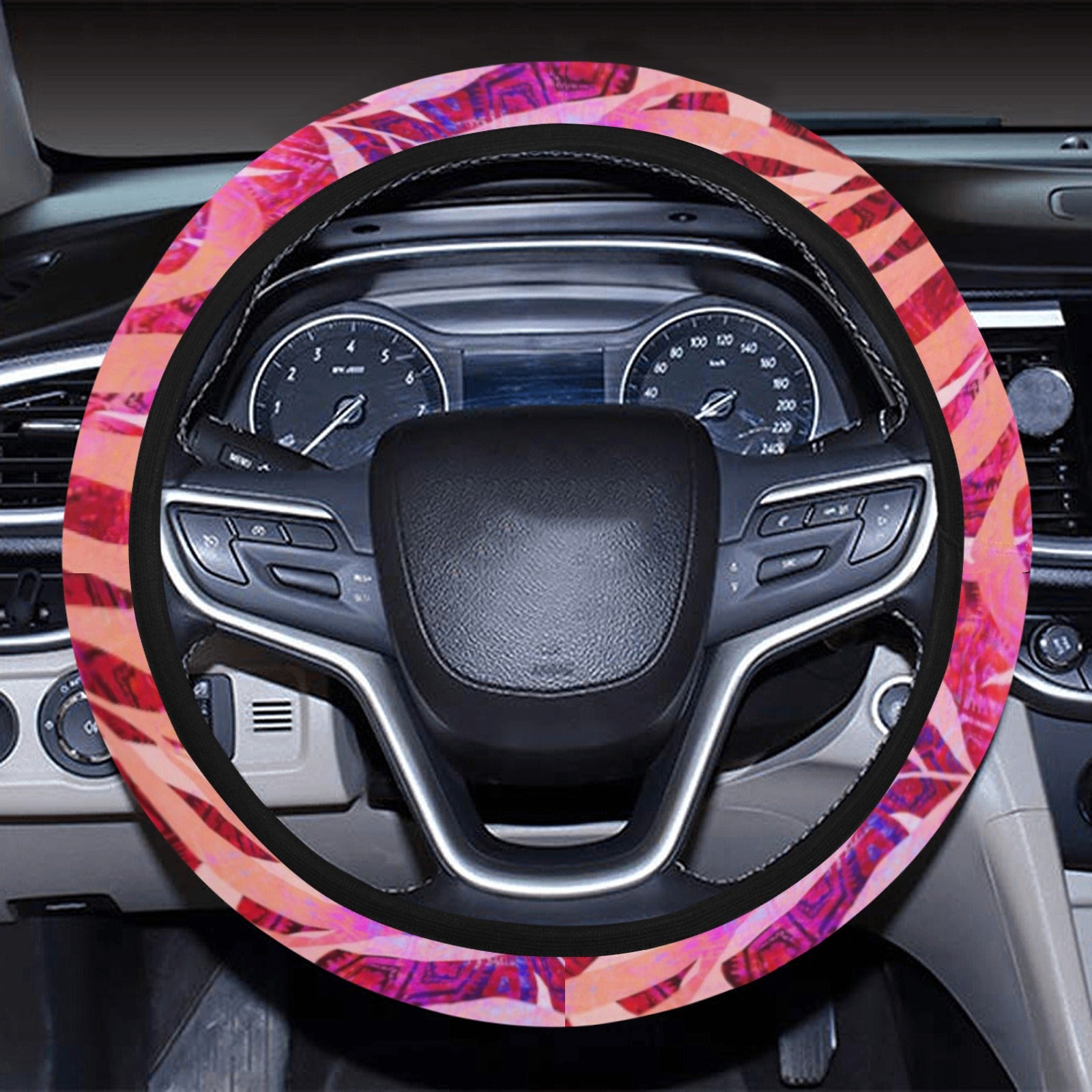 Pink Peach Leaves Steering Wheel Cover