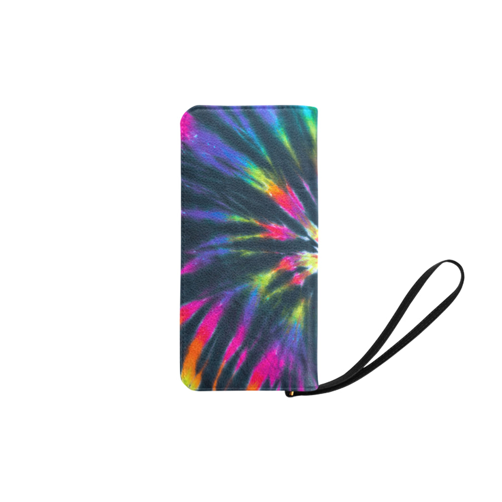 Colorful Neon Tie Dye Clutch Purse
