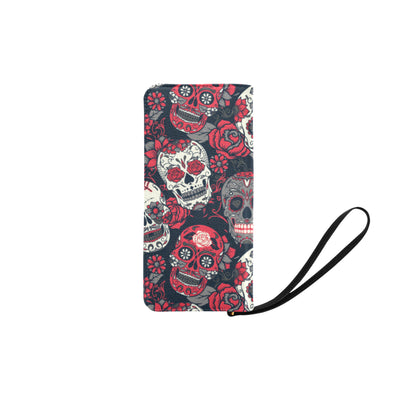 Sugar Skulls & Roses Clutch Purse