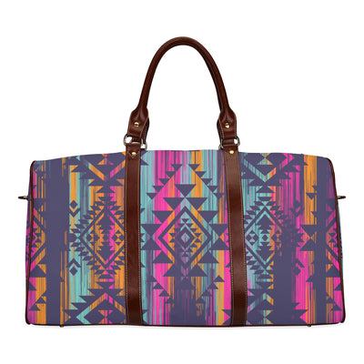 Colorful Boho Chic Bohemian Aztec Streaks Travel Bag