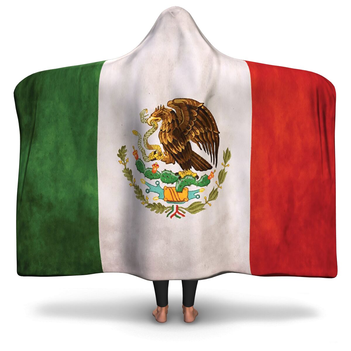 Sub Mexican Flag Hooded Blanket