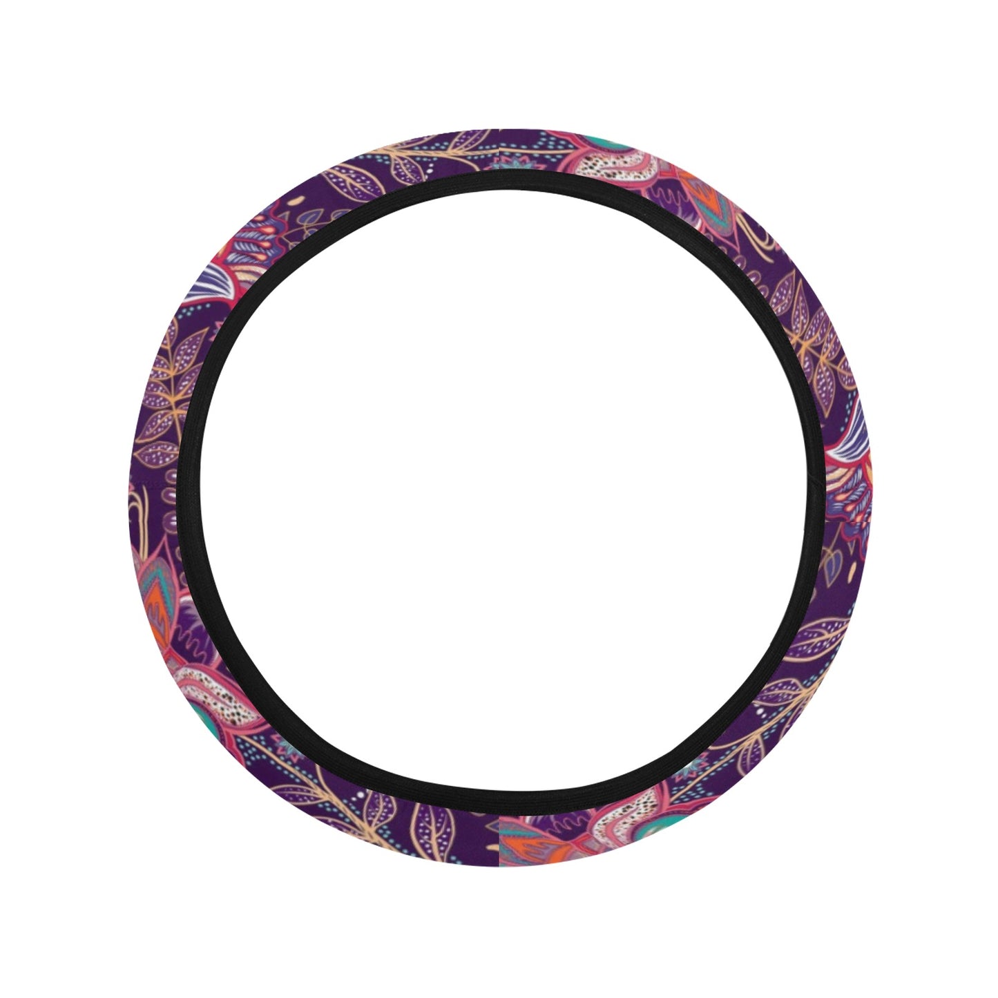 Red Persian Print Steering Wheel Cover