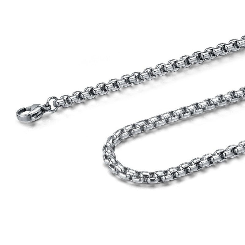 Mens Stainless Steel Tribal Wolf Pendant Necklace