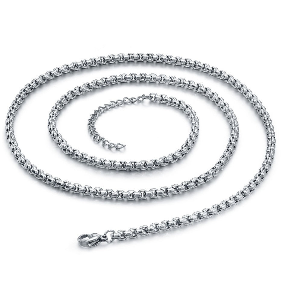 Mens Stainless Steel Tribal Wolf Pendant Necklace