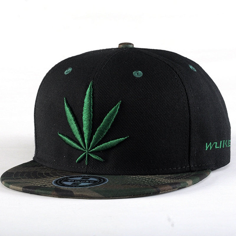 Marijuana Weed Leaf Camouflage Snapback Hat