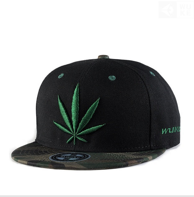 Marijuana Weed Leaf Camouflage Snapback Hat