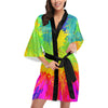 Colorful Plaint Splatter Abstract Art Kimono Robe