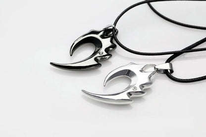 Mens Alloy Tribal Flame Pendant Necklace