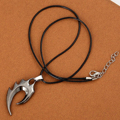 Mens Alloy Tribal Flame Pendant Necklace
