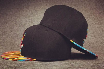 Colorful Psychedelic Marijuana Weed Leaf Snapback Hat Cap