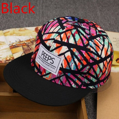 Womens Floral Print Snapback Cap Hat