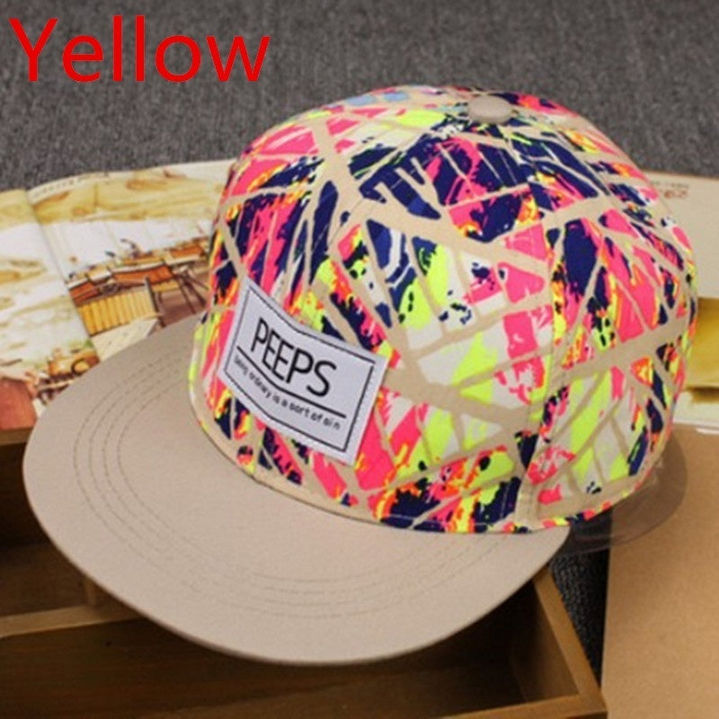 Womens Floral Print Snapback Cap Hat